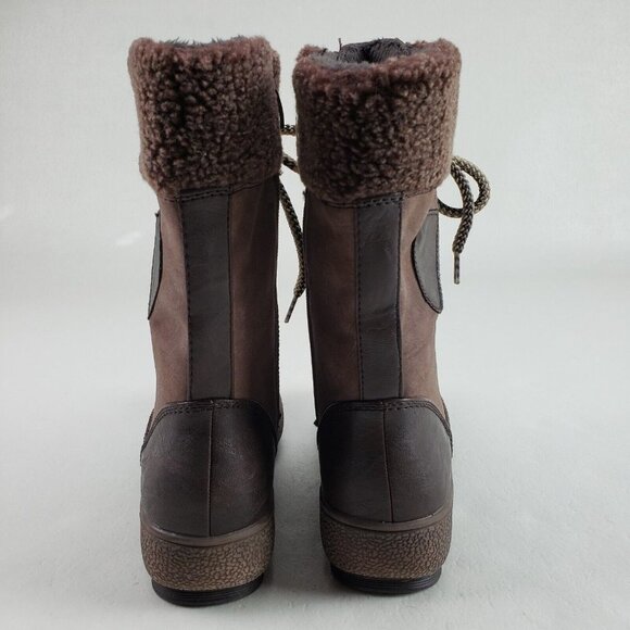 Patrizia by Spring Step Anicia Boots Womens 5.5-6 36 Brown Lined Lace/Zip Up - Picture 8 of 12